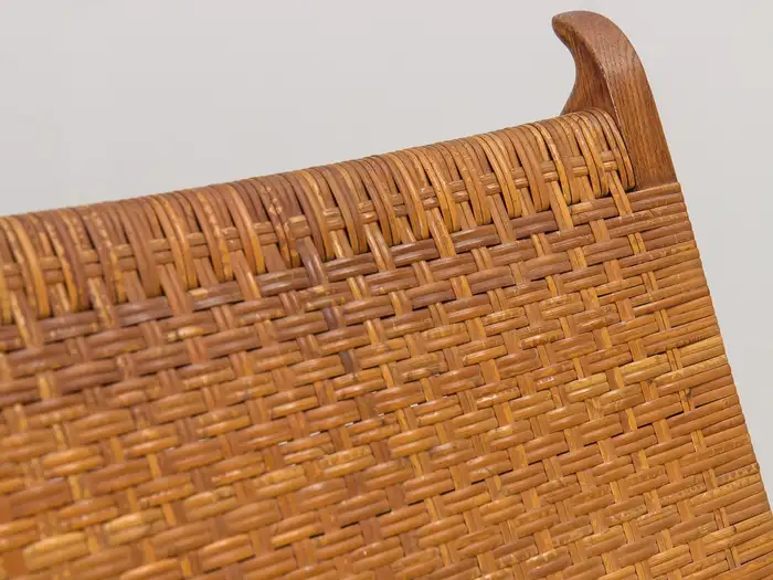 Oak Chair With Woven Rattan Seat